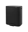 Бак для мусора Brabantia, с педалью Bo, черный матовый, 2х30 л (211508)