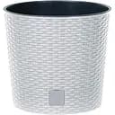 Горшок для цветов Prosperplast Rato круглый, с вкладышем 2 в 1, 200 мм, белый (71998-449)