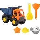 Детский песочный набор 2295-18 большой самосвал, лопатка, грабли, формочки, воронка.