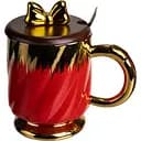 Чашка порцелянова Ribbon 450 мл з кришкою та ложкою червоний FM-23C