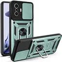 Ударостійкий чохол Camshield Serge Ring Xiaomi 11T / 11T Pro Зелений, TPU+PC, Шторка на камеру