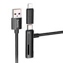 Дата кабель Hoco U135 Incredible 2in1 USB to Lightning/Type-C (1m) Black