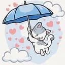 Розпис на полотні "Котик літає" Bambi 15567-AC 30х30 см