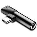 Кабель-перехiдник Baseus L41 Type-C input for Type-C female connectors+3.5 мм female чорний