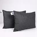 Набір подушок MirSon №0112 Сolor Fun Line Stripe Black Tencel 2 шт. чорний (2200011158310)