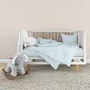 Комплект постельного белья детский Home Line Звезды разные бязь голубой (181497)