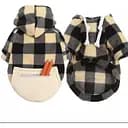 Худі Ginger для тварин ХХL Клітинка з кишенею бежеве