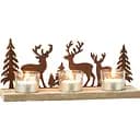 Свічник J-line новорічний з оленями та ялинками на 3 свічки (47226)