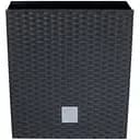 Горщик для квiтiв Prosperplast Rato квадратний низький, з вкладишем 2 в 1, 170 мм, антрацит (70891-433)