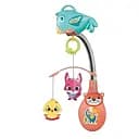 Музыкальная карусель 988-52 с подсветкой, колыбельными мелодиями и мягкими игрушками, регулировка громкости розовый