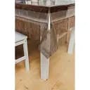 Скатерть силиконовая с коричневой стразовой лентой 280х140 см