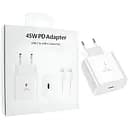 Сетевое зарядное устройство белое 45W 2 в 1 Type-C to Type-C 5 A