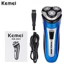 Акумуляторна чоловіча електробритва для бороди Kemei Km-2801 роторна бездротова бритва тример