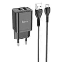 МЗП Hoco N25 Maker (2USB-A) + USB to MicroUSB Black