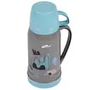 Термос Supretto детский с ручкой и чашкой серый с голубым 1 л (82790001)