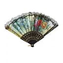 Віяло квіти з мереживом 23.5 см (В асортименті)