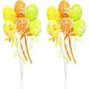 Набір яйця декоративні на паличці, фольга, 19 см, 6 шт., 203423