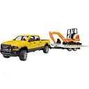 Набор игрушечный Bruder Автомобиль RAM с прицепом-лафетой и мини-экскаватором (2546)
