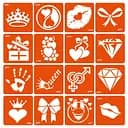 Набір трафаретів для біо-тату Мікс для дівчаток №3 mix_for_girls_simple_3-16