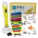 3D-ручка с  Эко Пластиком 250 м (20 разных цветов) c Трафаретами и Светящимся пластиком в темноте с экраном