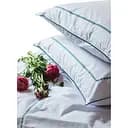 Комплект постільної білизни Ecotton Premium євро перкаль вишивка з зеленим кантом (25139)