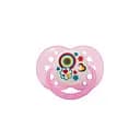 Пустышка силиконовая Lindo Цветочки, круглая, 0-6 мес., розовый (А 31/0-6 гол)