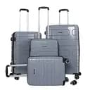 Набір валіз 4в1 ABS-пластик з кодовим замком та телескопічною ручкою сірий (722)
