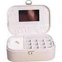 Скринька-органайзер для прикрас Yiwu із замком 26x18x9.5 см молочна HP-5-1BE