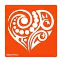 Трафарет для біо-тату Сердечко c080-24*24см, розмір 24х24см