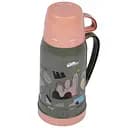 Термос Supretto детский с ручкой и чашкой хаки с бежевым 1 л (82790003)