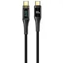 Кабель Usams SJ590 Type-C To Type-C PD 100W Transparent Digital Display Cable Shadow 1.2 м Чорний