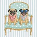 Набор для рисования по номерам "Мопси" Ideyka 40х40 см КНО6782