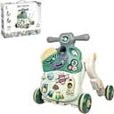 Дитяча каталка-ходунки 2 в 1 з піаніно, підсвіткою та ігровим столиком, зеленого кольору