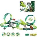 Автотрек Дино Площадка 352 со светом и звуком, 178 элементов, длина 488 см, аксессуары в коробке