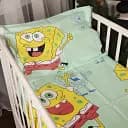 Наволочка MirSon Бязь 17-0688 Спанч Боб и Патрик 40х60 см светло-зеленая (2200010258714)
