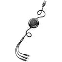 Кабель Baseus Golden Loop Three-in-One Elastic Data Cable USB for M + L + T 3.5A 1.2 м Чорний