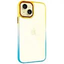 Чехол TPU+PC Fresh sip series для Apple iPhone 14 Plus 6.7 Бирюзовый/Оранжевый
