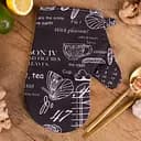 Рукавички MirSon №216 Black flowers, 27х17 см, чорні (2200006754428)