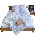 Комплект постельного белья Lelit Евро 200х215 см страйп сатин SS-3014/1 белый (2000000003757)