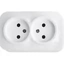 Розетка HOROZ ELECTRIC Eva, двойная, накладная, белая