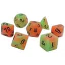 Набор кубиков Double Color Glow in the dark 7 Dice Set - Green-Orange , 7 шт. (g7dglowdc01)