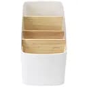 Органайзер для мелочей MVM, белый с деревом (FH-01 WHITE/WOOD)