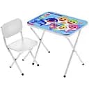 Детский столик Bambi M 5960-1 Baby Shark складной со стульчиком белый