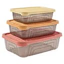 Контейнер пластиковий Herevin Rectangular Storage Bowl Set-2024 Colours 3 шт. (163330-150)