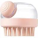 Щетка для мытья животных с дозатором Semi Cleaning Device Pink силиконовая массажная