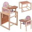 Малий дитячий стільчик Мася №1111 Рози для годування та ігор, оббивка шкірзам, рожевий