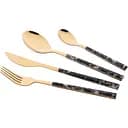 Набор столовых приборов Ardesto Gemini Marmo золотисто-черный 16 шт. (AR1916MBS)