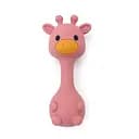 Силіконовий гризунець-брязкальце Cheeks «Жираф» 2 в 1 темно рожевий — перший м’який друг вашого малюка