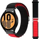 Браслет для Samsung Galaxy Watch 7 - черно-красный Watchbands NormalCloth Wave ширина крепления 20мм нейлоновый (W48-0WBWB80142759)