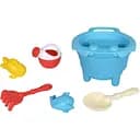 Песочный набор KZ 6449-3 ведро, лейка, сито, лопатка, грабли, 2 формочки 8 предметов